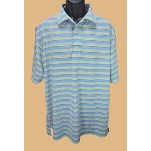 FootJoy Mens Striped Polo XL  Blue & Green
